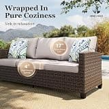 HERA'S HOUSE 8-Piece Swivel Glider Patio Set with 56-Inch Fire Pit Table