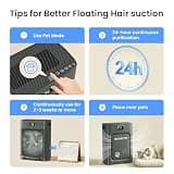 HEAPETS P358 Pet Air Purifier with Dual-Sided U-Shaped Intake and Carbon Filter