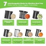 Anbull 7-in-1 Electric Salad Maker and Professional 250W Cheese Grater
