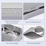 Henkelion Extra Large Stainless Steel Cat Litter Box with ABS Enclosed High Wall