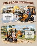 First Ride On JCB 12V Ride-On 3-in-1 Excavator Toy with Remote Control