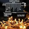 Nielfoi Outdoor LED Icicle Lights 33-Foot 400-LED 75-Drop Low Voltage System