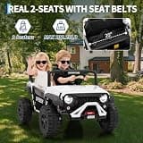 GarveeLife 2-Seater 4WD Ride-On UTV with 22mm Steel Frame and Solid Terrain Tires