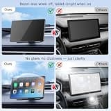 RQO 9-Inch Portable Wireless CarPlay Screen with Bluetooth 5.3 and Adjustable Camera
