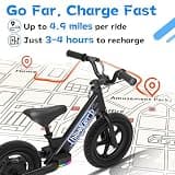 Hiboy BK1 Electric Balance Bike with 12-Inch Air-Filled Tires and V-Brakes