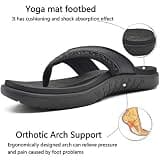 KuaiLu Mens Sport Orthopedic Flip Flop with Wide Casting Leather and Yoga Insole