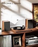 1 BY ONE Bluetooth Turntable HiFi Stereo System with 36W Bookshelf Speakers