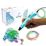 SCRIB3D P1 3D Printing Pen Starter Bundle with 20 PLA Colors and LCD Screen
