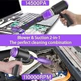 Meudeen 3-in-1 Computer Vacuum & Air Duster, 110,000 RPM Blower with 14,500 Pa Suction
