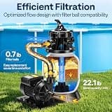 VIVOHOME 2087 GPH Above Ground Sand Filter Pump System with 7-Way Multi-Port Valve