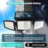 Tuffenough 2500LM 210-LED 3-Head Solar Security Flood Light with Remote