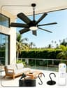 NWOP 28-Inch Plug-In Outdoor Ceiling Fan with Remote Control and 3CCT LED