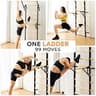 GymYard Solid Pine Swedish Ladder with Adjustable Pull-Up and Dip Station