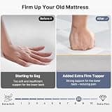 PERLECARE 3-Inch Extra-Firm Hard Foam Support Mattress Topper with Bamboo Cover