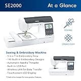 Brother SE2000 Computerized Combo Sewing and Embroidery Machine with Wi-Fi