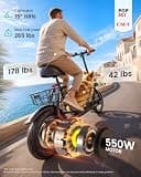 Gyroor C1S Seated Electric Scooter, 550W Motor, Multi-Basket Pet Configuration