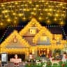 HRANBOTY 50-Foot 504-LED Faceted Bulb Icicle Lights with Dimmable Settings