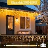 JMEXSUSS 38.8-Foot 400-LED Warm White Icicle Lights with 100% Copper Wiring
