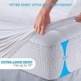 PlushDeluxe Premium Bamboo Blend Noiseless Waterproof Mattress Protector