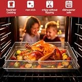Geesta Extra-Large Stainless Steel Air Fryer Basket Set with Recipe Book