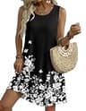 Zeagoo Sleeveless Floral Tank Mini Dress with Relaxed Swing Silhouette and Pockets