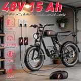 VEXXOR 20-Inch All-Terrain Fat Tire Electric Bike, 1000W Peak, 48V 15Ah
