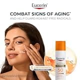 Eucerin Sun Tinted Age Defense Face Sunscreen Lotion SPF 50 with Hyaluronic Acid