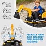 JOYLDIAS 12V 360-Degree Rotating Excavator and Bulldozer Ride-On Combo