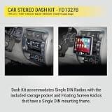Scosche FD1327B Single DIN Stereo Dash Installation Kit with Storage Pocket