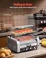VEVOR 7-Roller Hot Dog Grill with Triple Temp Control & Bun Drawer, 1200W