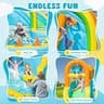 FINCOME Dual-Height Inflatable Water Slide and Sports Play Park for Kids