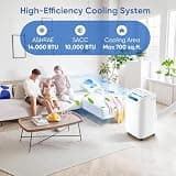 Generic High-Efficiency Portable Air Conditioner Dehumidifier, 14,000 BTU