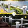 T-SUN 8-LED Reflective Solar Post Cap Lights for Wood and Vinyl Fences, 6-Pack