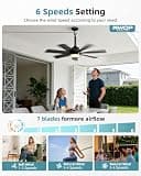 NWOP 28-Inch Plug-In Outdoor Ceiling Fan with Remote Control and 3CCT LED