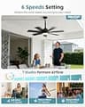 NWOP 28-Inch Plug-In Outdoor Ceiling Fan with Remote Control and 3CCT LED