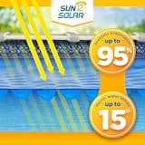 Sun2Solar Blue Rectangle Solar Pool Cover Blanket, 16 x 32 Ft, 12 Mil