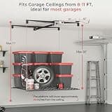 KOKORACKER Motorized Garage Ceiling Storage Rack, 4x4 FT Heavy-Duty Lift, 250 lbs