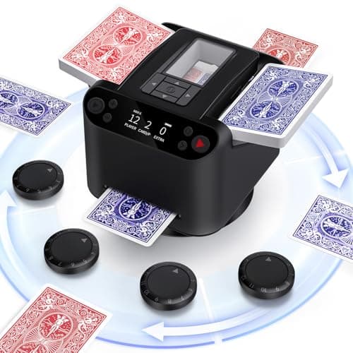 XPAW Programmable 2-in-1 Automatic Card Shuffler and 360° Rotating Dealer