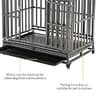 LUCKUP 38-Inch Heavy Duty Spot-Welded Steel Dog Cage with Lockable Wheels