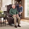 MCombo 7040 Medium Electric Power Lift Recliner with Massage in Dark Brown