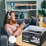 9-in-1 Vintage Bluetooth Record Player with Stereo Speakers and USB/SD Playback