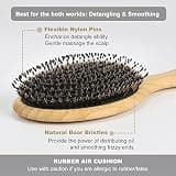 BESTOOL Natural Bamboo Cushion Paddle Hairbrush with Boar Bristles Blends