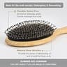 BESTOOL Natural Bamboo Cushion Paddle Hairbrush with Boar Bristles Blends
