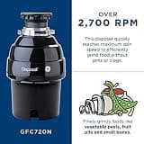 GE Disposall GFC720N Continuous Feed 3/4 HP Garbage Disposer with Drain Boost