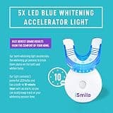 iSmile Teeth Whitening Kit, 5-LED Accelerator Light with 35% Carbamide Peroxide Syringes
