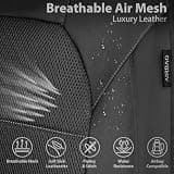 CAR PASS Universal Faux Leather & 3D Air Mesh Full Seat Cover Set for SUVs
