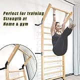 FC FUNCHEER Solid Wood 11-Rod Gymnastics Stall Bar with Pull-Up Station