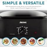 AROMA 18-Quart Electric Roaster Oven Featuring a Self-Basting Lid Design