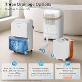 KNKA 34-Pint Smart Dehumidifier with 3 Modes and Multi-Drainage System Layouts
