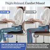 ZIKEE Ergonomic High-Density Memory Foam Seat Cushion with Thigh Relief Slope